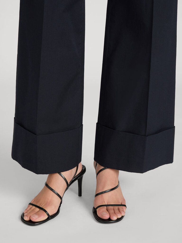 LE SLIM PALAZZO TROUSER CUFFED IN NAVY