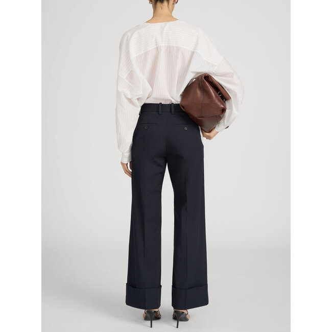 LE SLIM PALAZZO TROUSER CUFFED IN NAVY