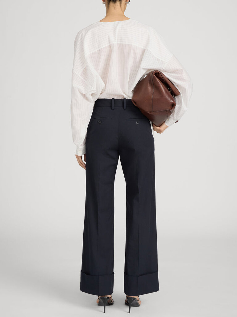 LE SLIM PALAZZO TROUSER CUFFED IN NAVY
