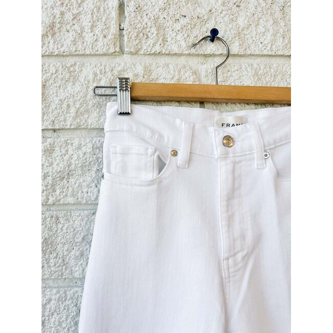 LE SLIM PALAZZO CROP IN RAW WHITE FRAY