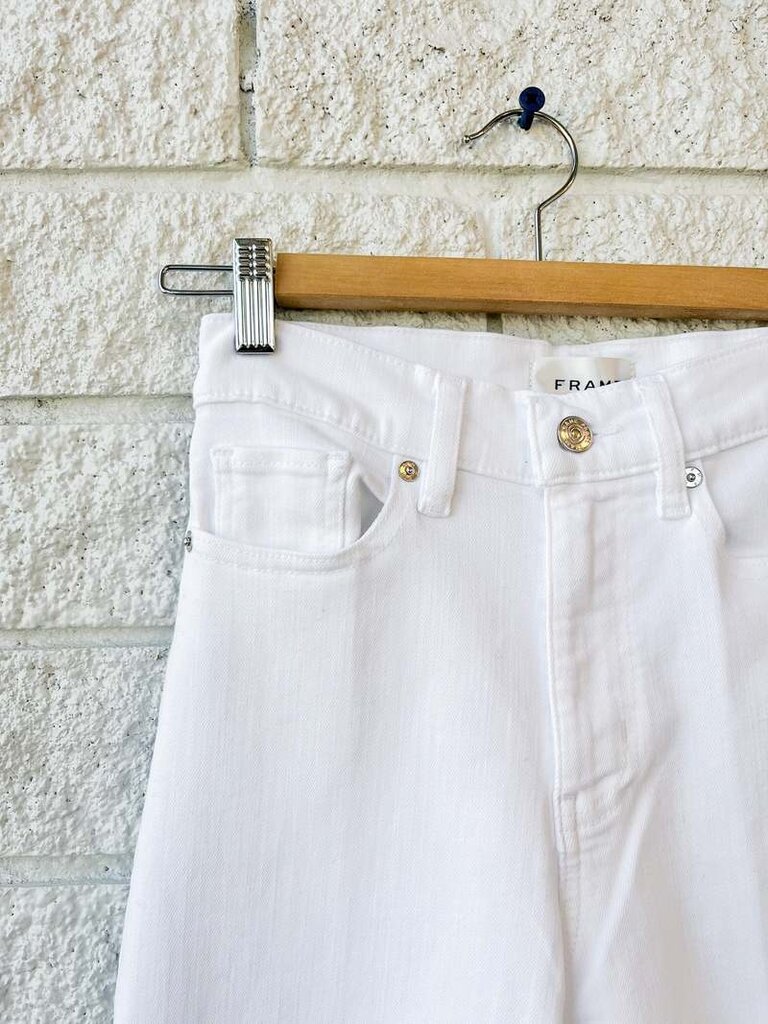 LE SLIM PALAZZO CROP IN RAW WHITE FRAY