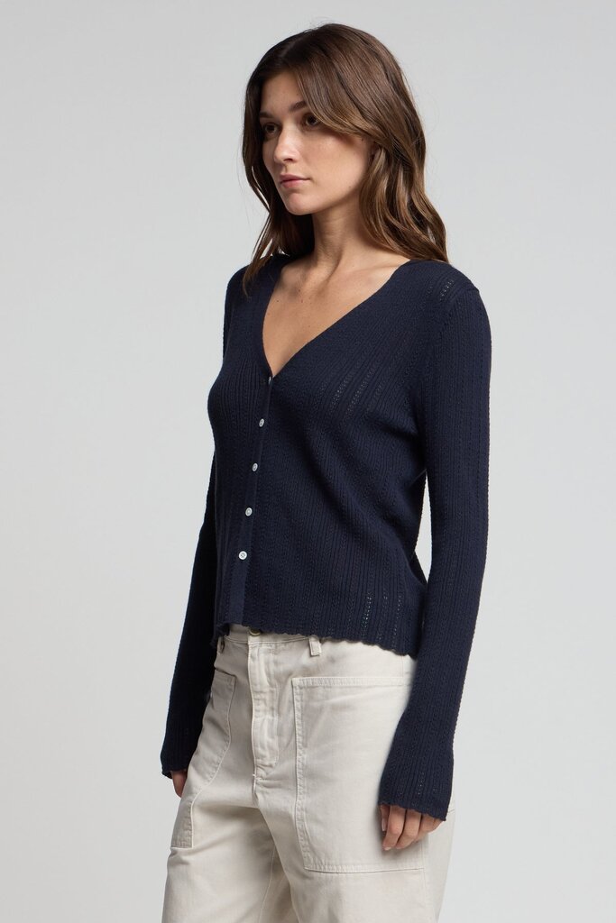 VELVET OTTILIE07 L/S V-NECK CARDIGAN IN NAVY