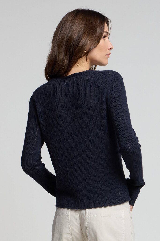 VELVET OTTILIE07 L/S V-NECK CARDIGAN IN NAVY