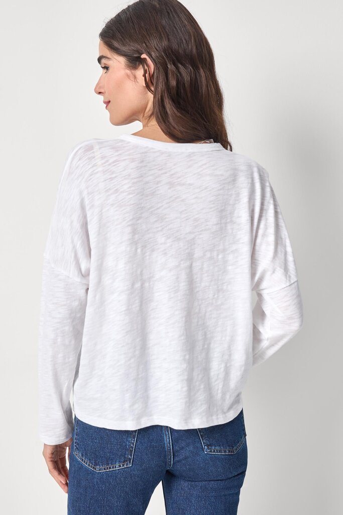 LILLA P  EASY LONG SLEEVE BEACH TEE IN WHITE