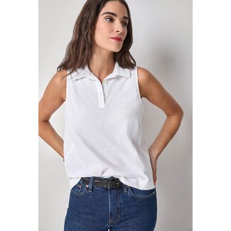 LILLA P ORGANIC SLEEVELESS TOP IN WHITE