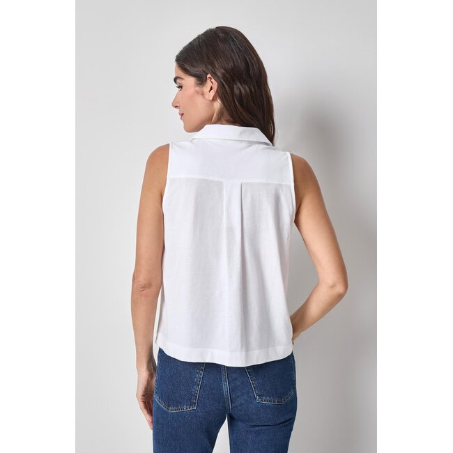 LILLA P ORGANIC SLEEVELESS TOP IN WHITE