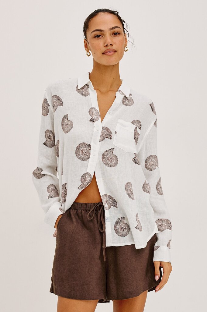RAILS CHARLI L/S BUTTON UP IN SPIRAL SHELLS