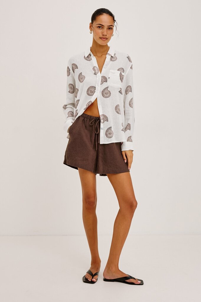 RAILS CHARLI L/S BUTTON UP IN SPIRAL SHELLS