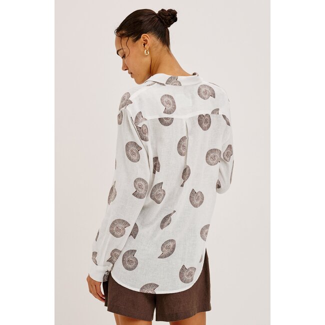 RAILS CHARLI L/S BUTTON UP IN SPIRAL SHELLS