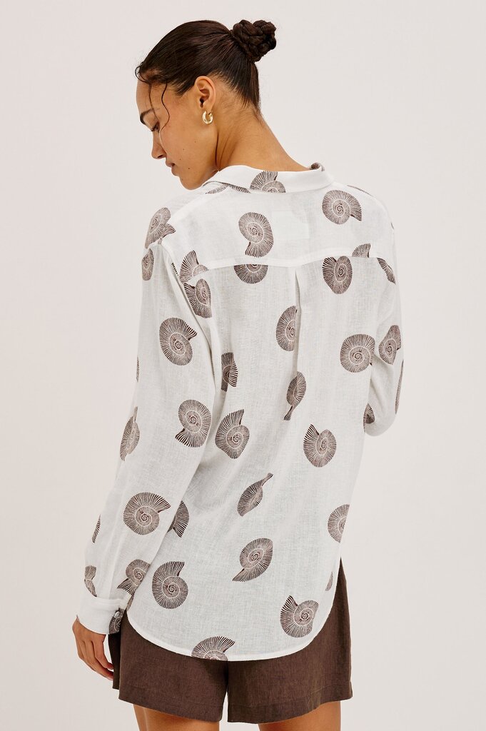 RAILS CHARLI L/S BUTTON UP IN SPIRAL SHELLS
