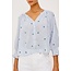 RAILS MARIAH 3/4 SL TOP IN BLUEBELL EMBROIDERED STRIPE