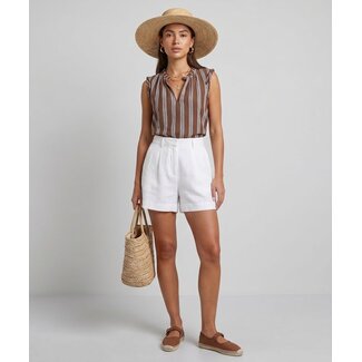 RAILS SOSA S/L TOP IN BROWN STRIPE