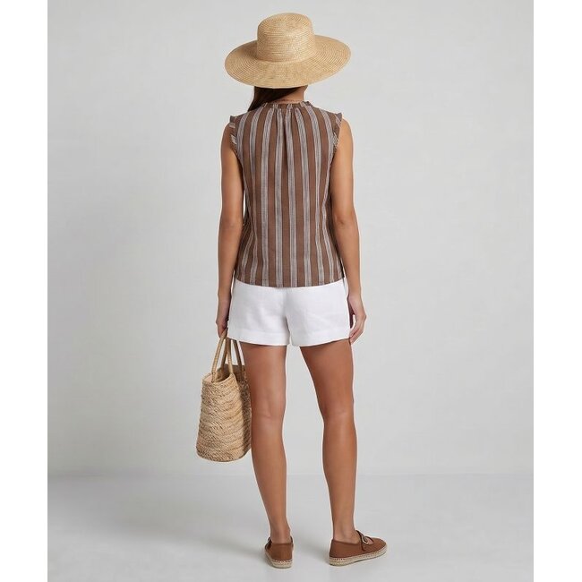 RAILS SOSA S/L TOP IN BROWN STRIPE