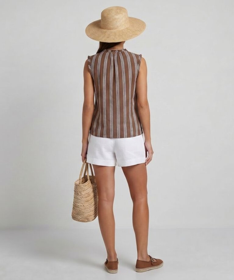 RAILS SOSA S/L TOP IN BROWN STRIPE