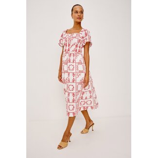 RAILS NANETTE DRESS IN IVORY RED HANDKERCHIEF