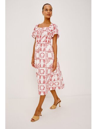 RAILS NANETTE DRESS IN IVORY RED HANDKERCHIEF