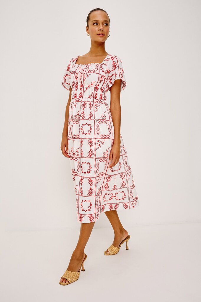 RAILS NANETTE DRESS IN IVORY RED HANDKERCHIEF