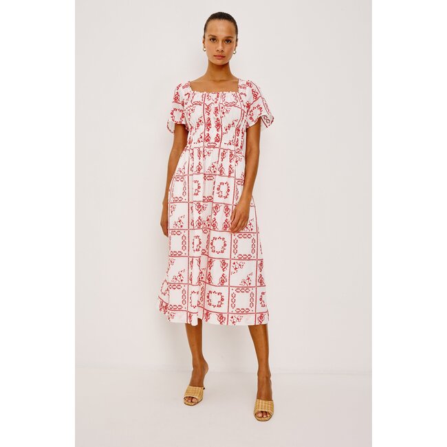 RAILS NANETTE DRESS IN IVORY RED HANDKERCHIEF