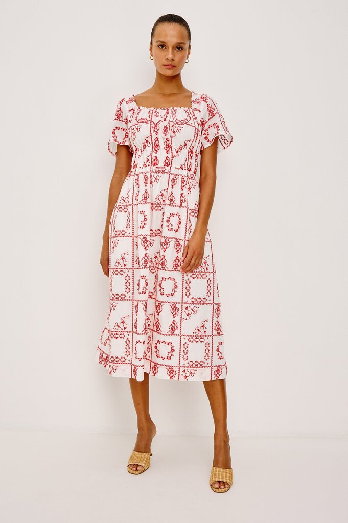RAILS NANETTE DRESS IN IVORY RED HANDKERCHIEF