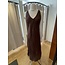 LLEA BLUE ERICA BIAS DRESS IN AQUA CHAMBRAY AND CHOCOLATE