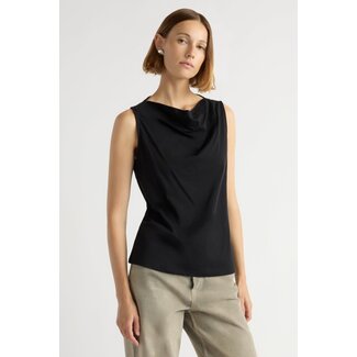 CARISSA RELAXED COWLNECK TANK IN BLACK