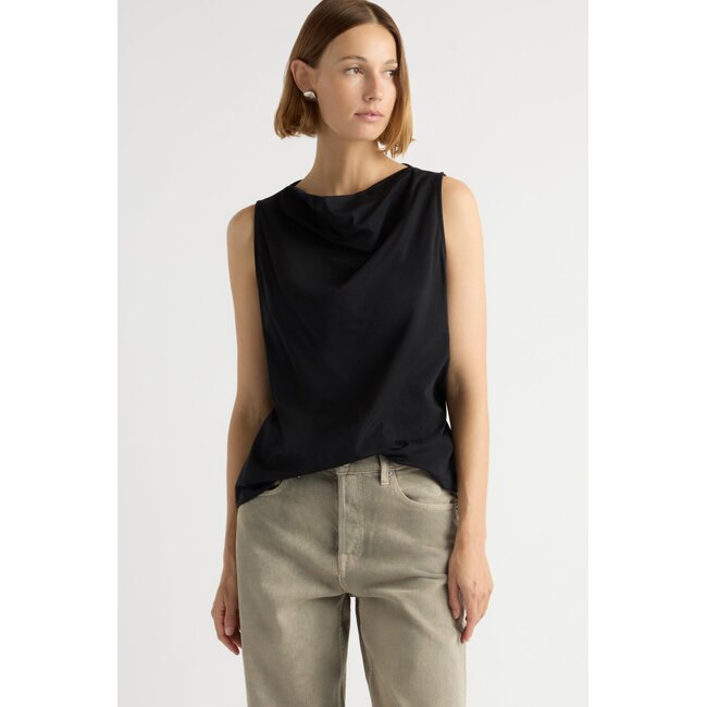 CARISSA RELAXED COWLNECK TANK IN BLACK