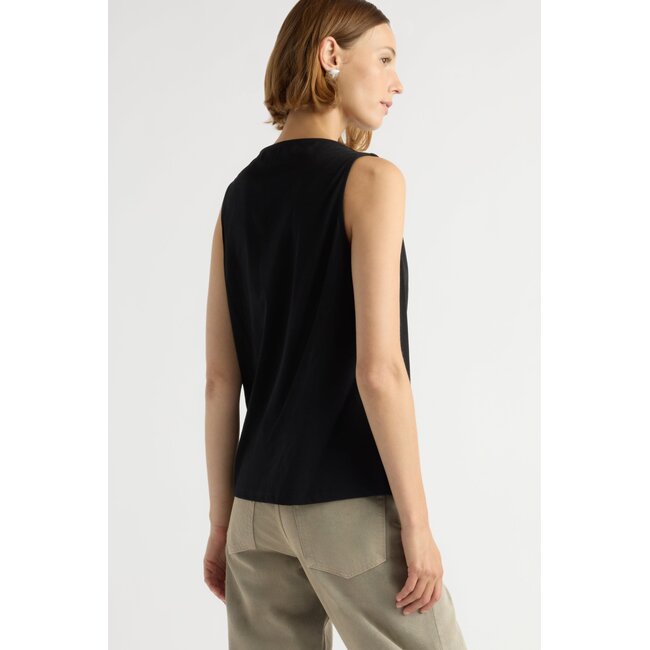 CARISSA RELAXED COWLNECK TANK IN BLACK