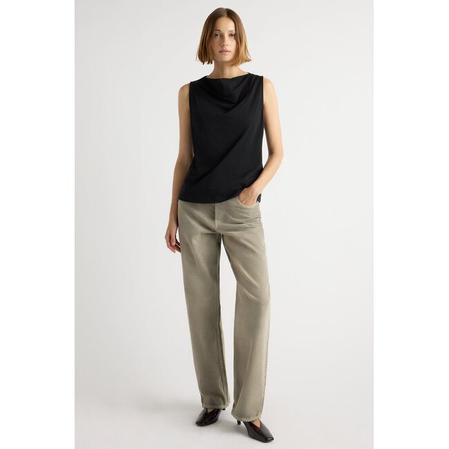 CARISSA RELAXED COWLNECK TANK IN BLACK