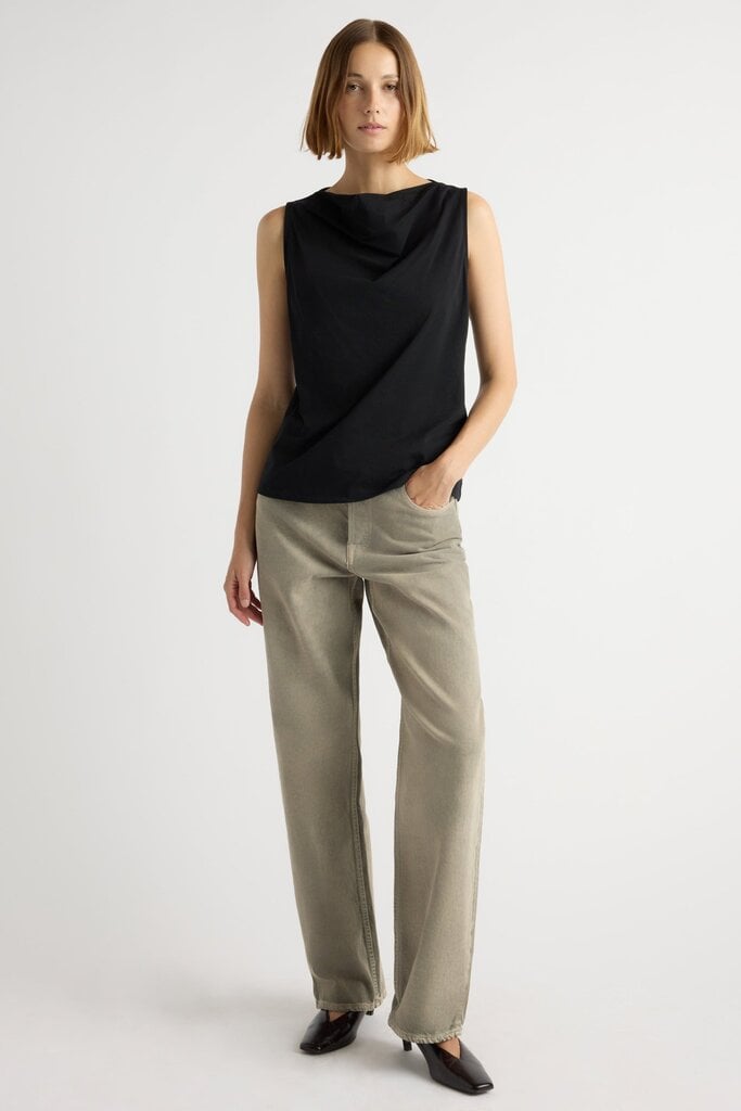 MODERN CITIZEN CARISSA RELAXED COWLNECK TANK IN BLACK