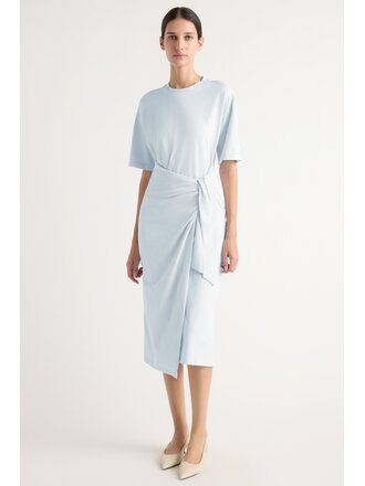 MODERN CITIZEN NOA ORGANIC COTTON T-SHIRT WRAP DRESS IN ICY BLUE