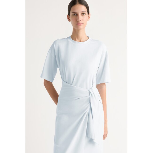 NOA ORGANIC COTTON T-SHIRT WRAP DRESS IN ICY BLUE