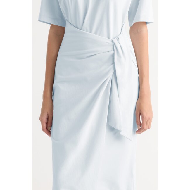 NOA ORGANIC COTTON T-SHIRT WRAP DRESS IN ICY BLUE