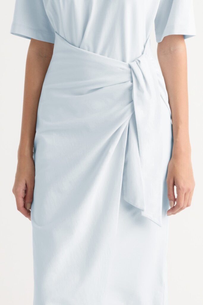 MODERN CITIZEN NOA ORGANIC COTTON T-SHIRT WRAP DRESS IN ICY BLUE