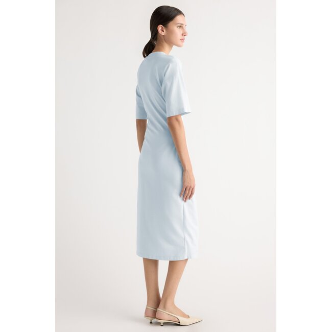 NOA ORGANIC COTTON T-SHIRT WRAP DRESS IN ICY BLUE