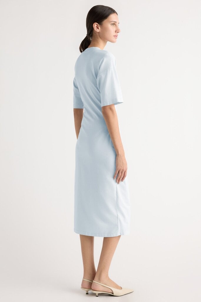 MODERN CITIZEN NOA ORGANIC COTTON T-SHIRT WRAP DRESS IN ICY BLUE