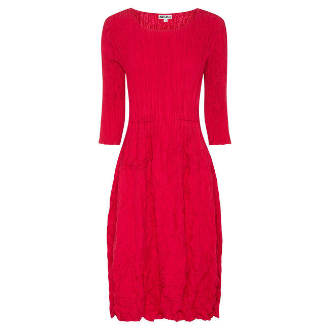 3/4 SLV SMASH POCKET DRESS IN RASPBERRY, INK, BLACK, ELIPTICAL DOT