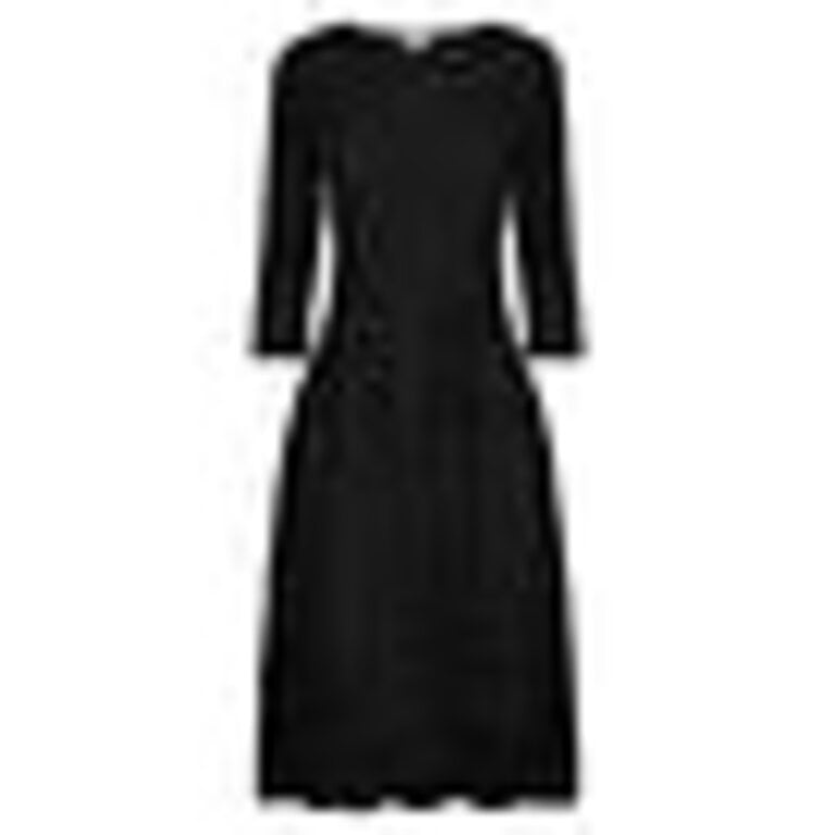 3/4 SLV SMASH POCKET DRESS IN RASPBERRY, INK, BLACK, ELIPTICAL DOT
