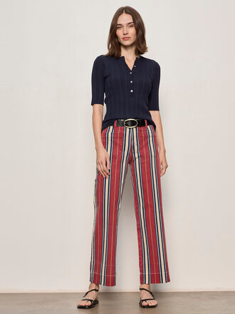 SANCTUARY MARINER PANT IN VERY BERRY STRIPE
