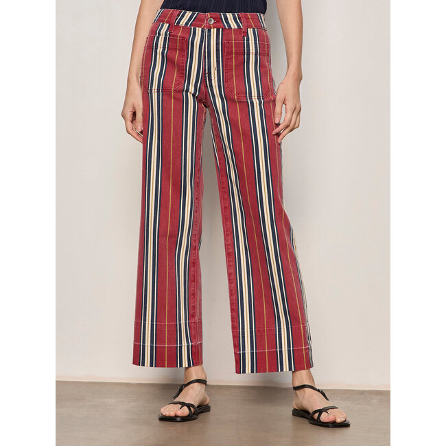 SANCTUARY MARINER PANT IN VERY BERRY STRIPE