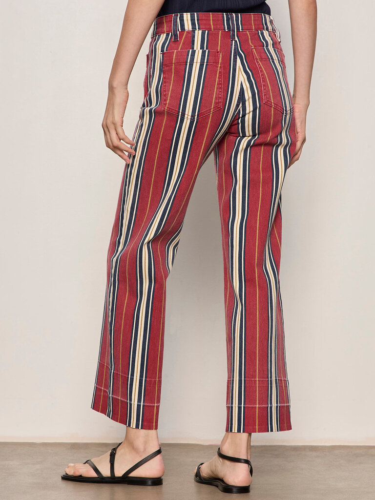 SANCTUARY MARINER PANT IN VERY BERRY STRIPE