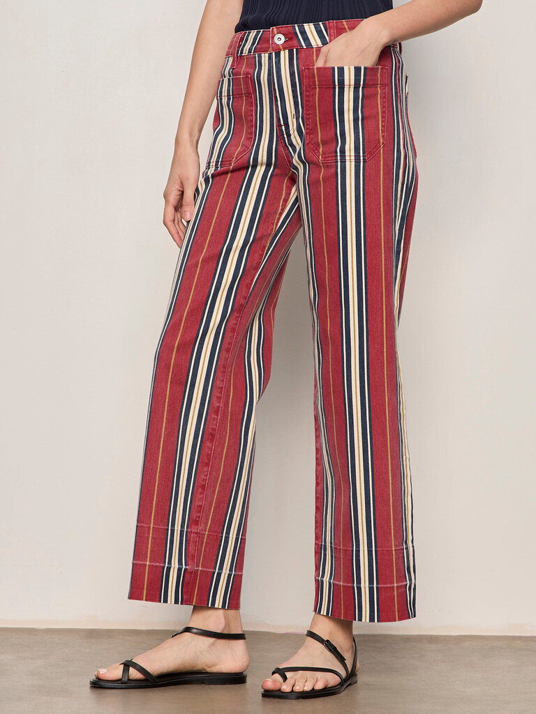 SANCTUARY MARINER PANT IN VERY BERRY STRIPE