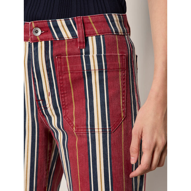 SANCTUARY MARINER PANT IN VERY BERRY STRIPE