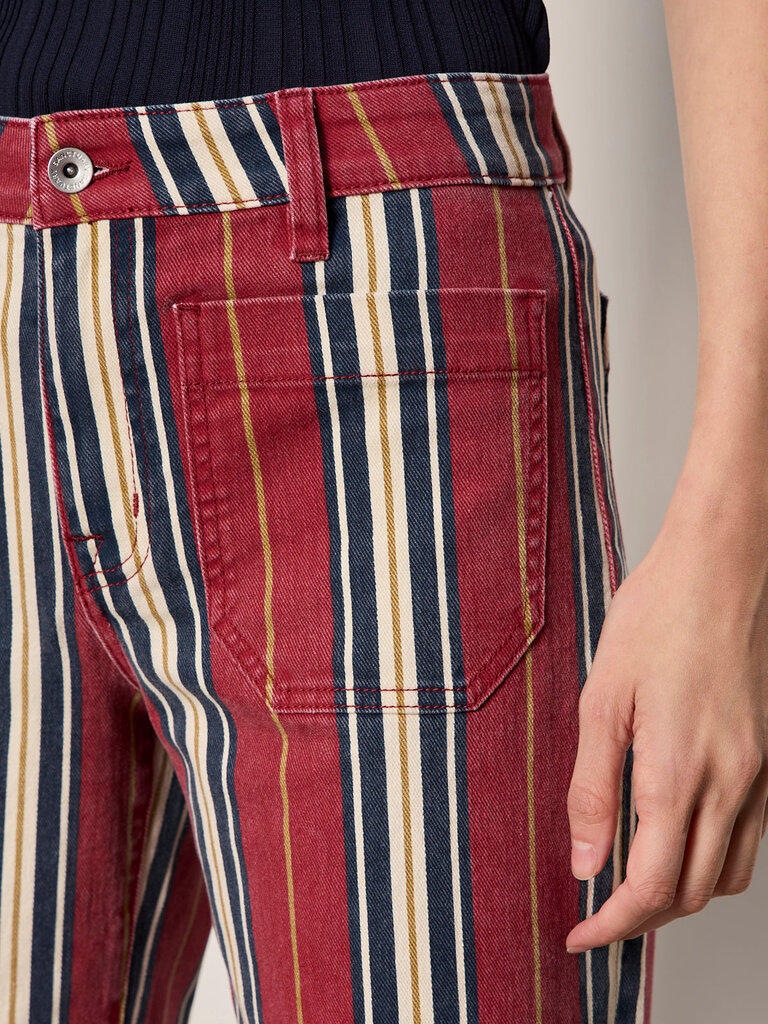 SANCTUARY MARINER PANT IN VERY BERRY STRIPE