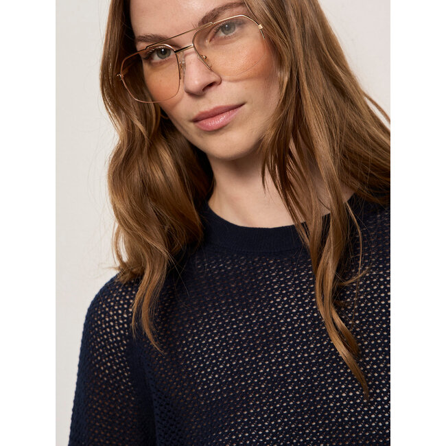 SANCTUARY SOLEIL OPEN STITCH SWEATER IN NAVY BLAZER