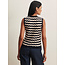 SANCTUARY EVERYDAY CHEVRON KNIT SHELL IN INKSTORM/DARK OPAL  STRIPE