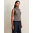 SANCTUARY EVERYDAY CHEVRON KNIT SHELL IN INKSTORM/DARK OPAL  STRIPE
