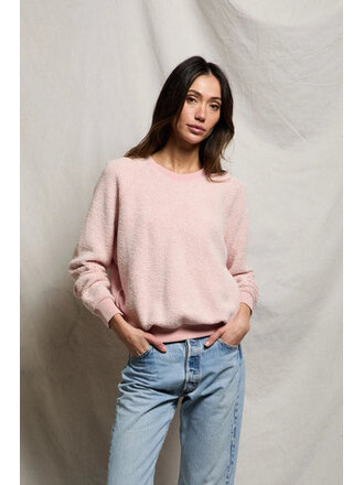 PERFECT WHITE TEE ZIGGY INSIDE OUT FLEECE SWEATSHIRT IN VINTAGE PINK