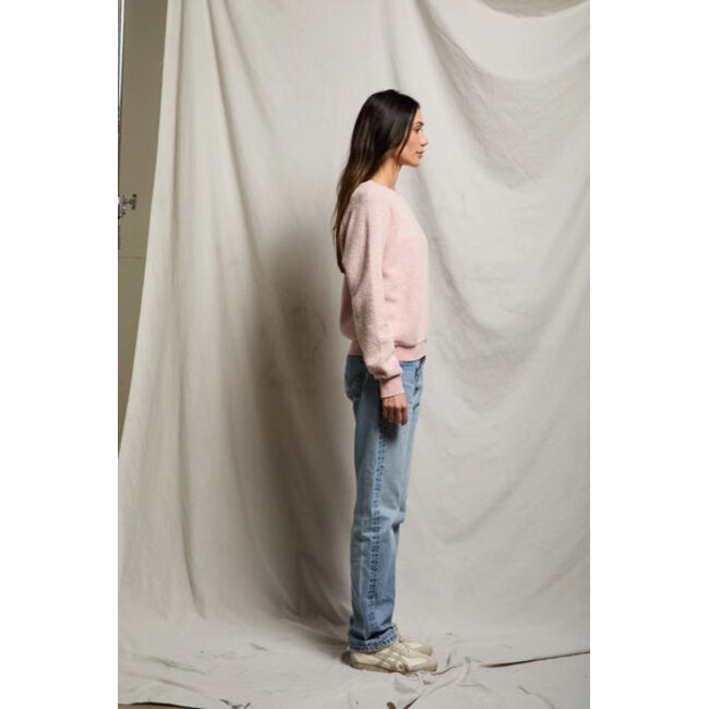 PERFECT WHITE TEE ZIGGY INSIDE OUT FLEECE SWEATSHIRT IN VINTAGE PINK