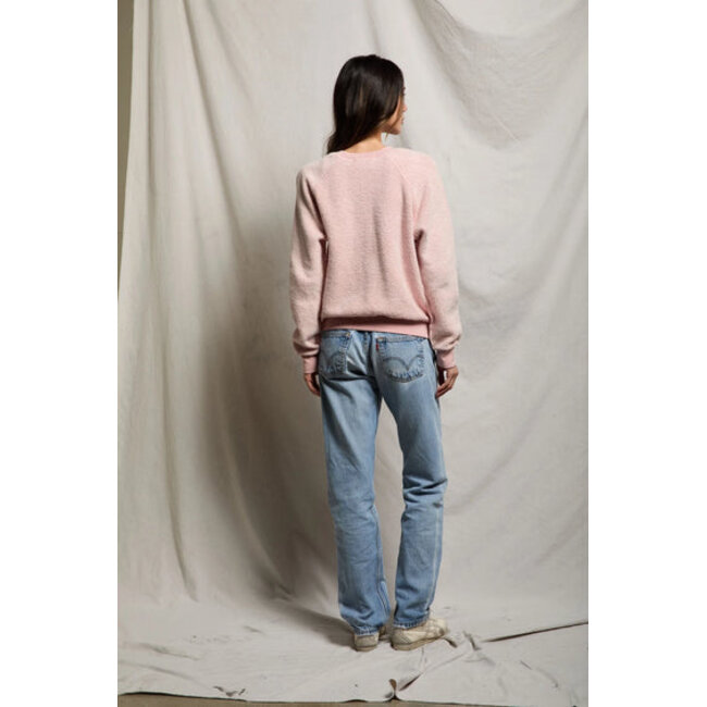 PERFECT WHITE TEE ZIGGY INSIDE OUT FLEECE SWEATSHIRT IN VINTAGE PINK