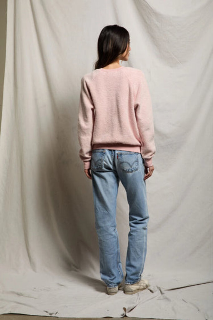 PERFECT WHITE TEE ZIGGY INSIDE OUT FLEECE SWEATSHIRT IN VINTAGE PINK